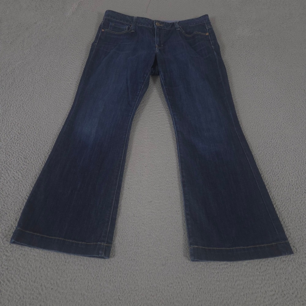 VINTAGE Gap Jeans Womens 14 Petite Blue Long & Lean Bootcut Flare Denim Pant 00s